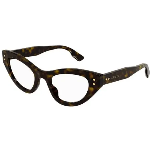 Gg1083O Havana Transparente Brille , unisex, Größe: 49 MM - Gucci - Modalova