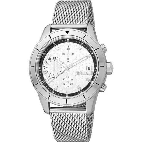 Watches, male, , Size: ONE SIZE Sporty Stainless Steel Analog Watch - Just Cavalli - Modalova