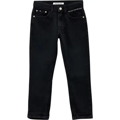 Regular Fit Schwarze Wasch Baumwoll Jeans - Calvin Klein Jeans - Modalova