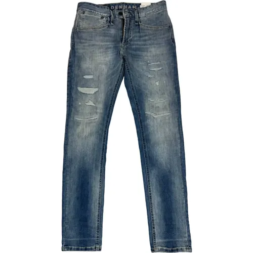 Destroyed Skinny Fit Mid Jeans , male, Sizes: W31 L32 - Denham - Modalova
