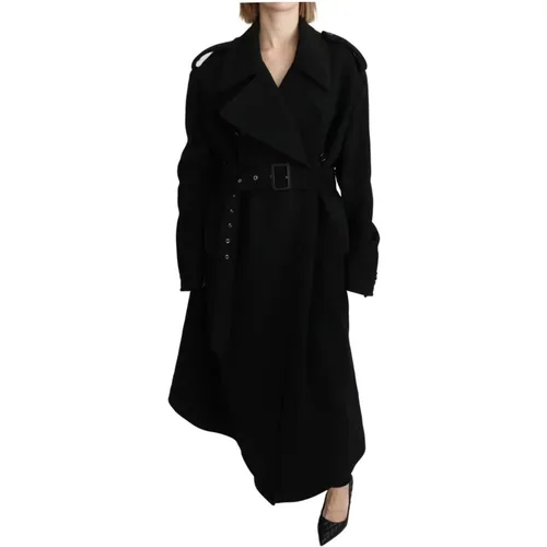 Elegant Wool Trenchcoat , female, Sizes: XS - Dolce & Gabbana - Modalova