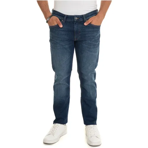 Stone Washed Denim Jeans mit Top-Reißverschluss , Herren, Größe: W35 - Boss - Modalova