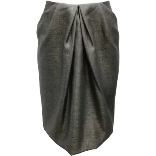 Lana Wool Shorts-Skirts, Giorgio Armani Tulip Skirt , female, Sizes: L - Armani Pre-owned - Modalova
