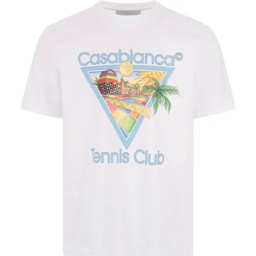 Afro Cubism Tennis Club T-shirt , female, Sizes: XS, S, M - Casablanca - Modalova