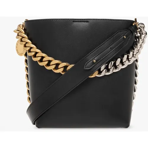 Schwarze Frayme Eimer-Schultertasche - Stella Mccartney - Modalova