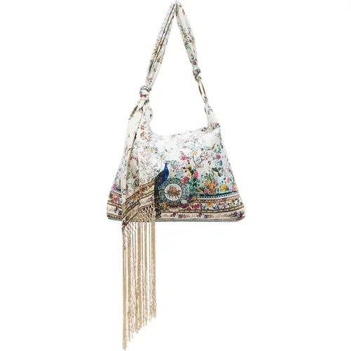 Dreieckige Strandtasche mit Quasten , Damen, Größe: ONE Size - Camilla - Modalova