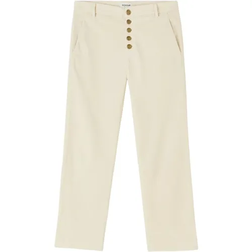 Stylish Buttoned Trousers , female, Sizes: W24 - Dondup - Modalova
