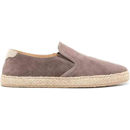 Espadrilles, male, , Size: 8 US Suede Slip-Ons Rubber Sole Design - BRUNELLO CUCINELLI - Modalova