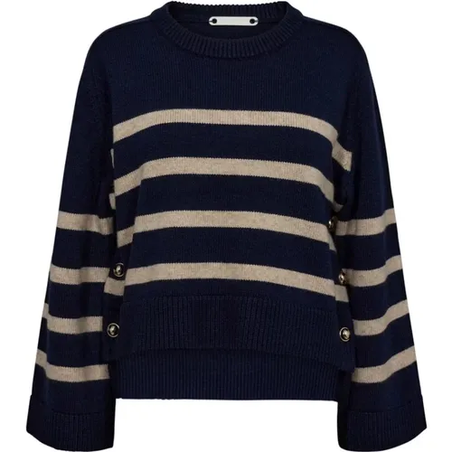 Navy Striped Knit Sweater , female, Sizes: XS, L, S, M, XL - Co'Couture - Modalova