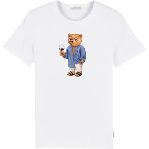 Bio-Baumwoll-T-Shirt mit Filou-Druck , Damen, Größe: S - Baron Filou - Modalova