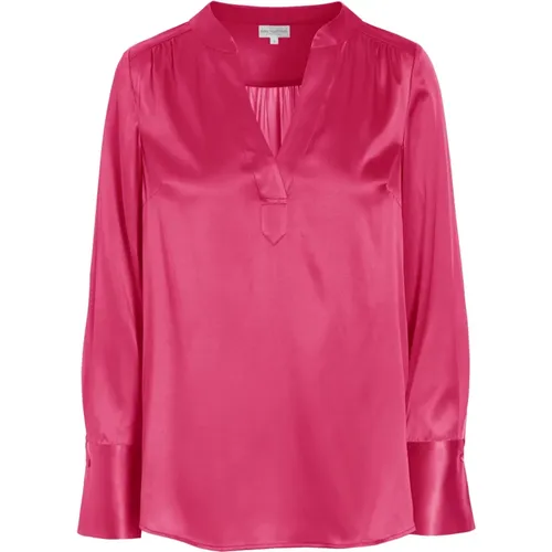 Fuchsia Bluse mit Hohen Manschetten , Damen, Größe: L - Dea Kudibal - Modalova