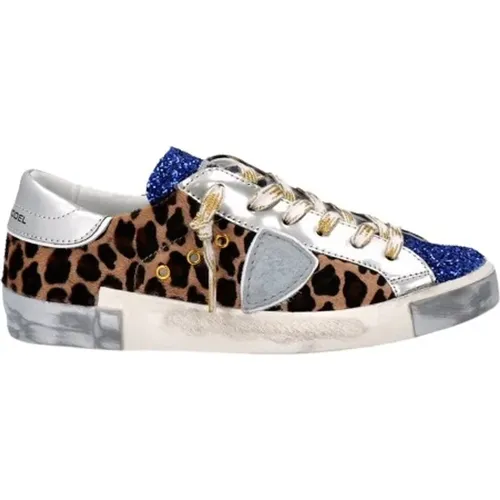 Silver Paris Low Top Sneakers , female, Sizes: 3 UK - Philippe Model - Modalova