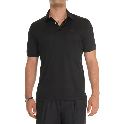 Adler Logo Polo Shirt Jersey Stoff , Herren, Größe: 3XL - Emporio Armani - Modalova