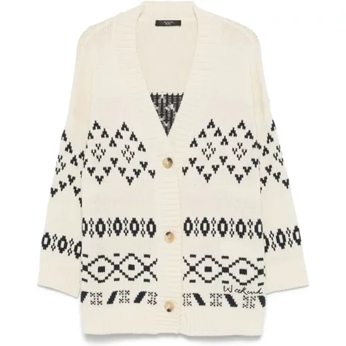 Jacquard V-Ausschnitt Cardigan Pullover - Max Mara Weekend - Modalova