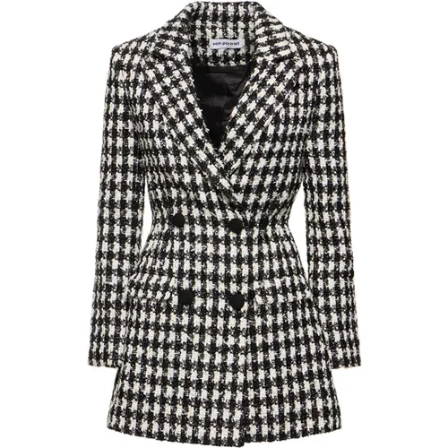 Tweed Jackets, female, , Size: M Houndstooth Mini Dress - Self Portrait - Modalova