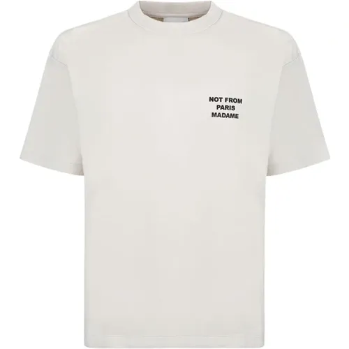 Slogan T-shirt , male, Sizes: S - Drole de Monsieur - Modalova