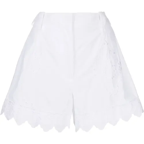 Short Shorts, female, , Size: S Embroidered Cotton Shorts with Scalloped Hem - Simone Rocha - Modalova