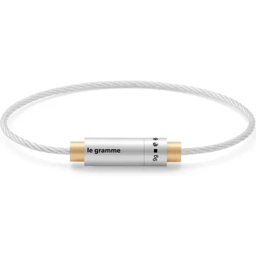 Bracelets, unisex, , Size: M Triptyque Cable Bracelet - Le Gramme - Modalova