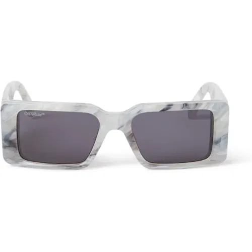 Graue Sonnenbrille für Frauen , Damen, Größe: 54 MM - Off White - Modalova
