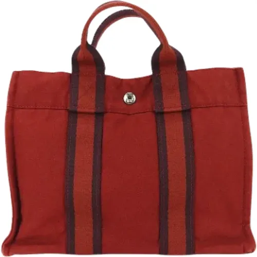 Pre-owned Tote Bags, female, , Size: ONE SIZE Pre-owned Canvas handbags - Hermès Vintage - Modalova