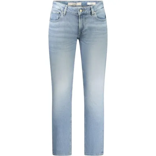 Straight Jeans, male, , Size: W28 L32 Slim Washed Denim Jeans with 5-Pocket Design - Guess - Modalova