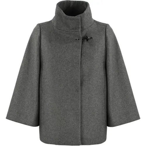 Graue Wolljacke hoher Kragen Fay - Fay - Modalova