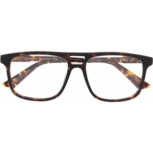 Glasses, male, , Size: 55 MM /Havana Optical Frame - Gucci - Modalova