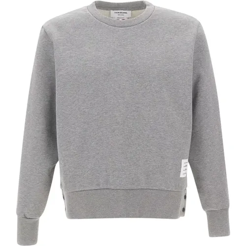 Grey Cotton Men's Sweatshirt , male, Sizes: M, L - Thom Browne - Modalova