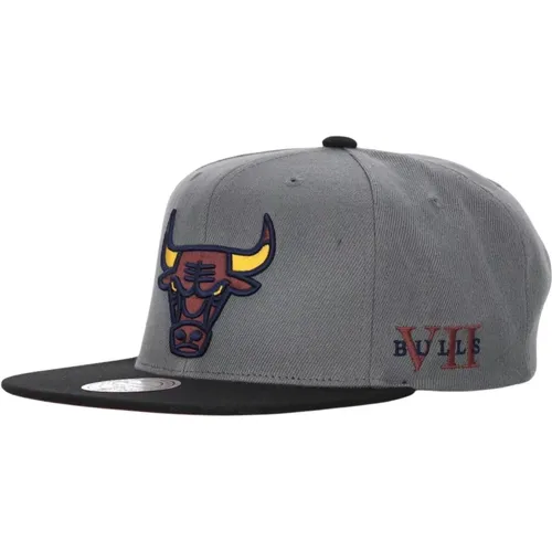 Caps, male, , Size: ONE SIZE Chicago Bulls Snapback Cap Grey/Black - Mitchell & Ness - Modalova