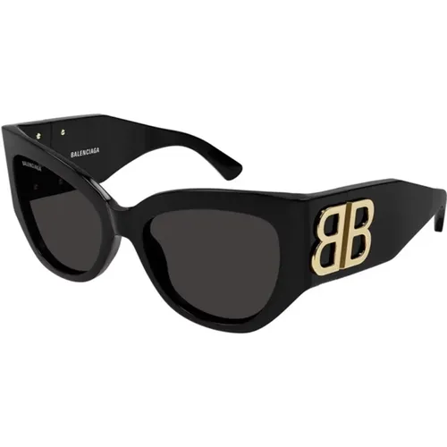 Grey Sunglasses Bb0322S 002 , female, Sizes: 55 MM - Balenciaga - Modalova