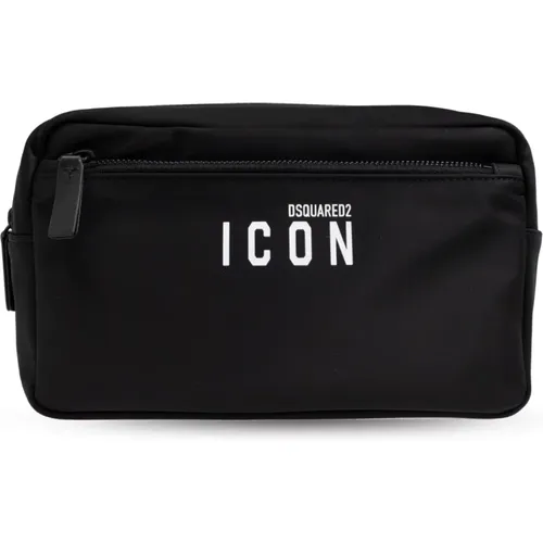 Cosmetic bag with logo , male, Sizes: ONE SIZE - Dsquared2 - Modalova