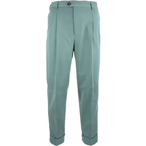 Suit Trousers, male, , Size: L Men's Button Zipper Trousers - PT Torino - Modalova
