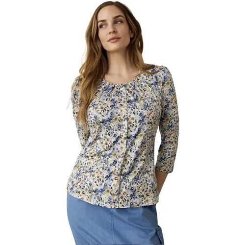 Marcia Blouse with 3/4 Sleeves and Beautiful Print , female, Sizes: 2XL - IN Front - Modalova