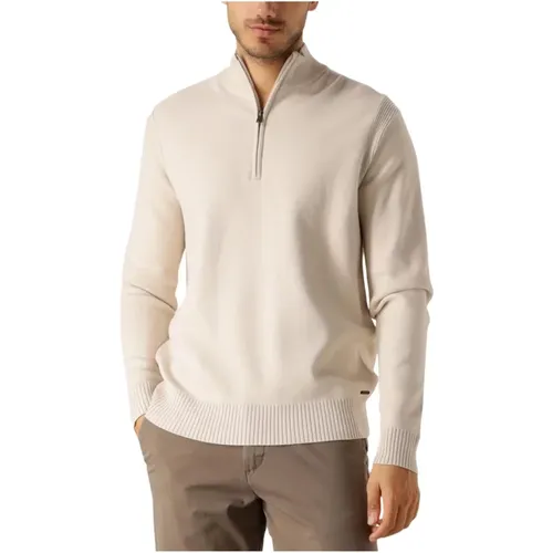 Beiger Halbzip-Pullover für den Herbst , Herren, Größe: 2XL - DSTREZZED - Modalova