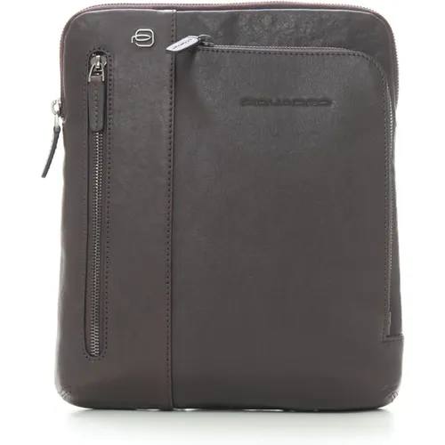 Leather shoulder bag , Herren, Größe: ONE Size - Piquadro - Modalova