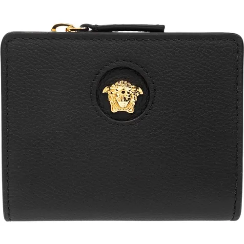 Leather wallet , female, Sizes: ONE SIZE - Versace - Modalova