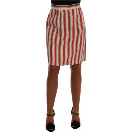 Short Skirts, female, , Size: XS Striped Mini Skirt Vertical Stripe - Dolce & Gabbana - Modalova