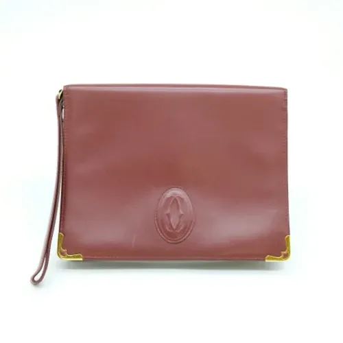 Pre-owned Clutches, female, , Size: ONE SIZE Pre-owned Leather clutches - Cartier Vintage - Modalova