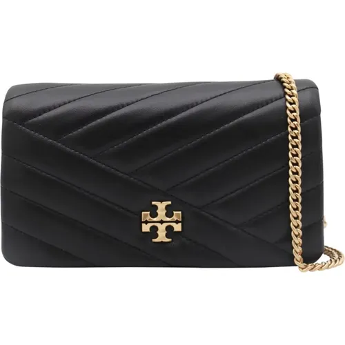 Schwarze Leder Umhängetasche , Damen, Größe: ONE Size - TORY BURCH - Modalova