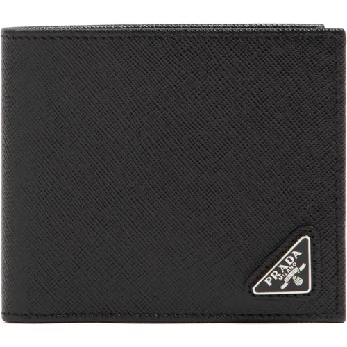Leather Wallet with Multiple Compartments , male, Sizes: ONE SIZE - Prada - Modalova