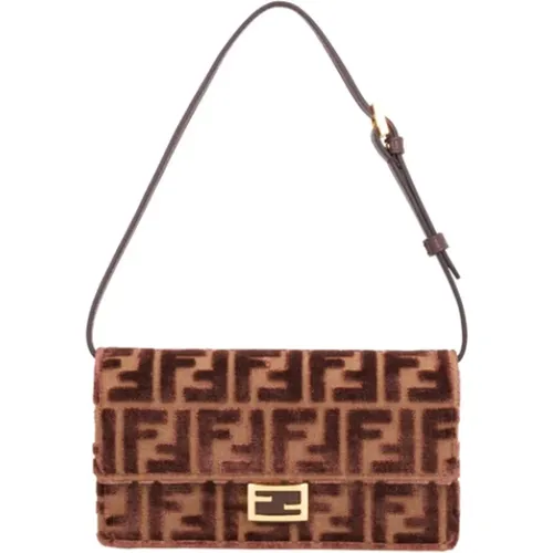 Shoulder Bags, female, , Size: ONE SIZE Pumpkin Velvet On-Chain Wallet - Fendi - Modalova