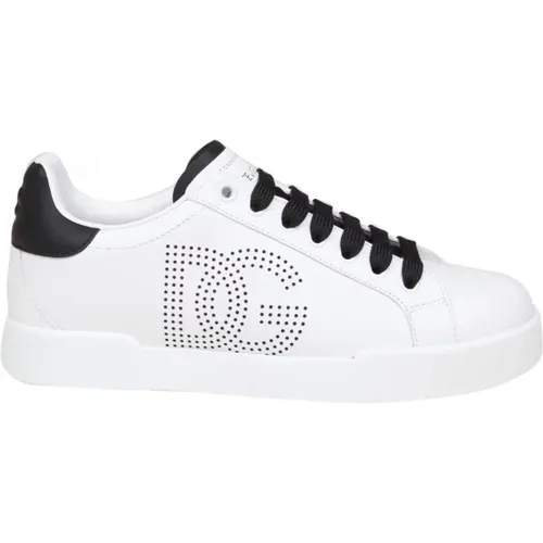 Portofino Line Leather Sneakers Black/ , female, Sizes: 6 UK - Dolce & Gabbana - Modalova