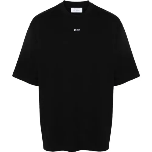 Schwarzes Baumwoll-Arrows T-Shirt , Herren, Größe: L - Off White - Modalova