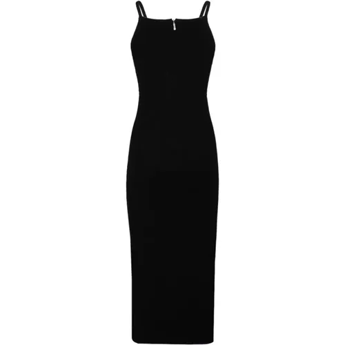 Schwarzes Gestricktes Midi-Kleid , Damen, Größe: M - Michael Kors - Modalova