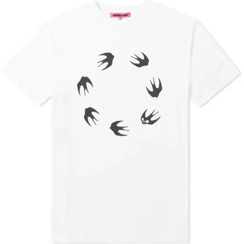 T-Shirts, male, , Size: XL Swallow Circle T-shirt - alexander mcqueen - Modalova
