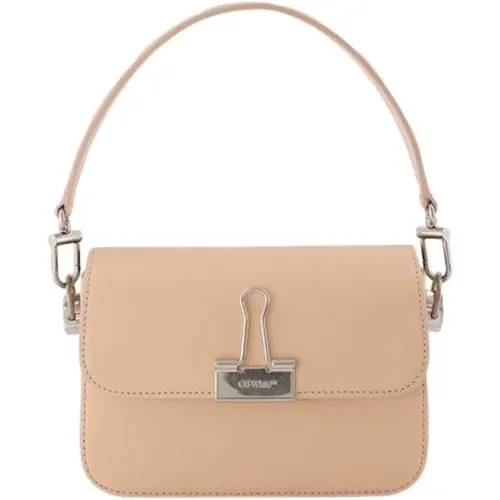 Plain Binder S Crossbody - Peach/ - Leather , female, Sizes: ONE SIZE - Off White - Modalova