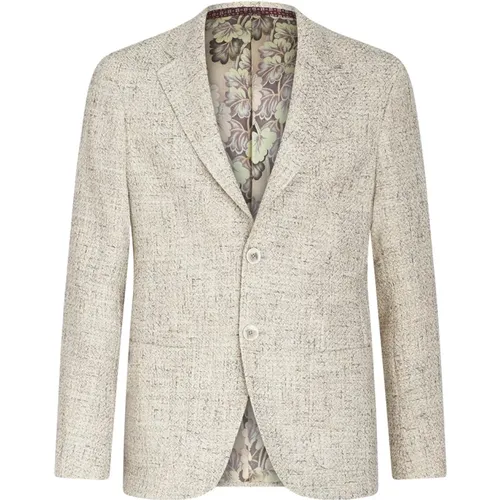 Grey Bouclé Blazer Floral Paisley Lining , male, Sizes: 3XL, L, 2XL, XL, M - ETRO - Modalova