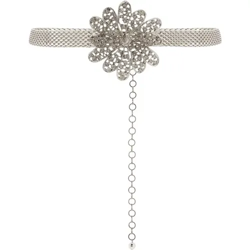 Chain belt with daisy embellishment , female, Sizes: ONE SIZE - Alessandra Rich - Modalova