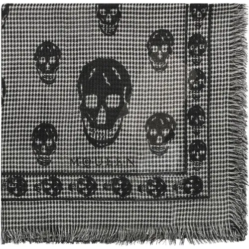 Winter Scarves, male, , Size: ONE SIZE Grey Skull Print Scarf - alexander mcqueen - Modalova