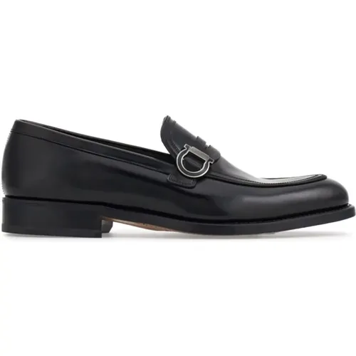 Loafers, male, , Size: 10 US Calfskin Metal Detail Ankle Boots - Salvatore Ferragamo - Modalova